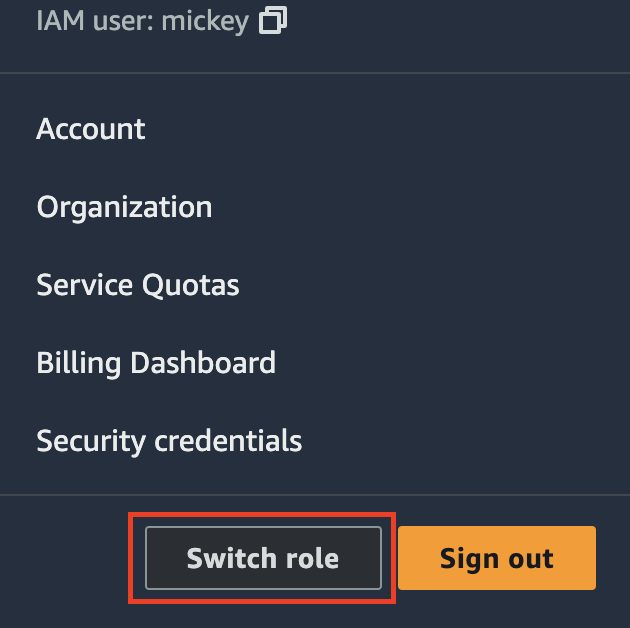 Swith Role in the console